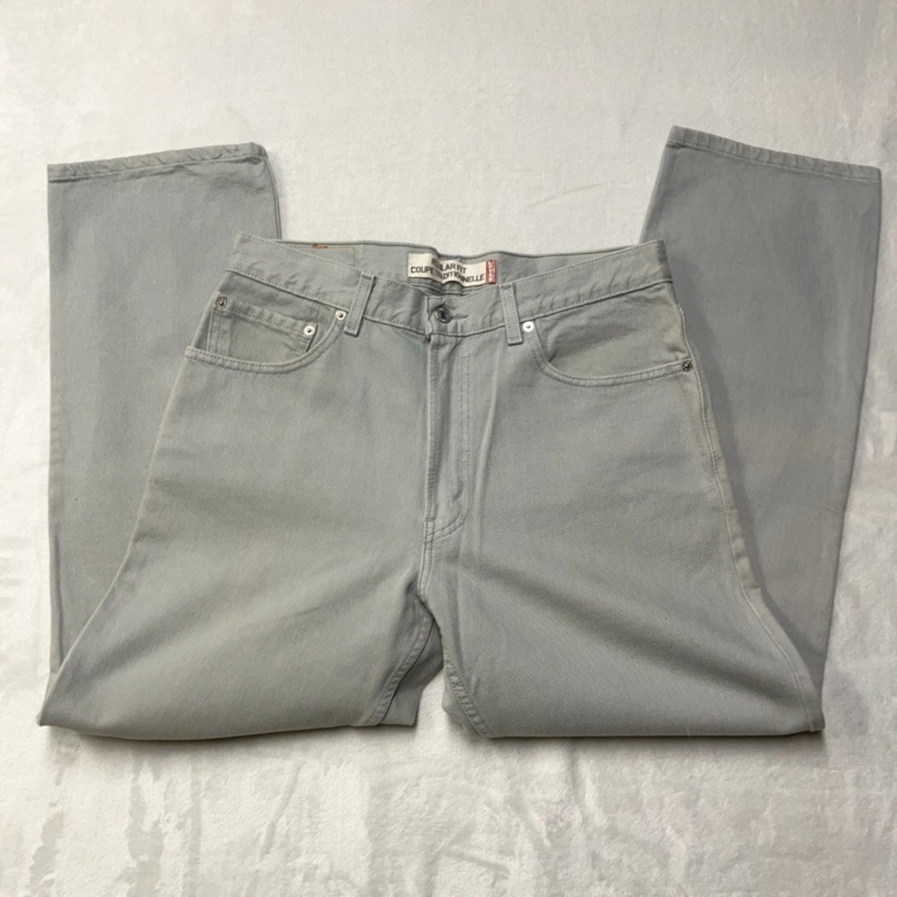 Y2K Vintage Levi's 505 Straight Jeans Men's 34x30 (Fit 32x20) Regular Fit‎ Gray